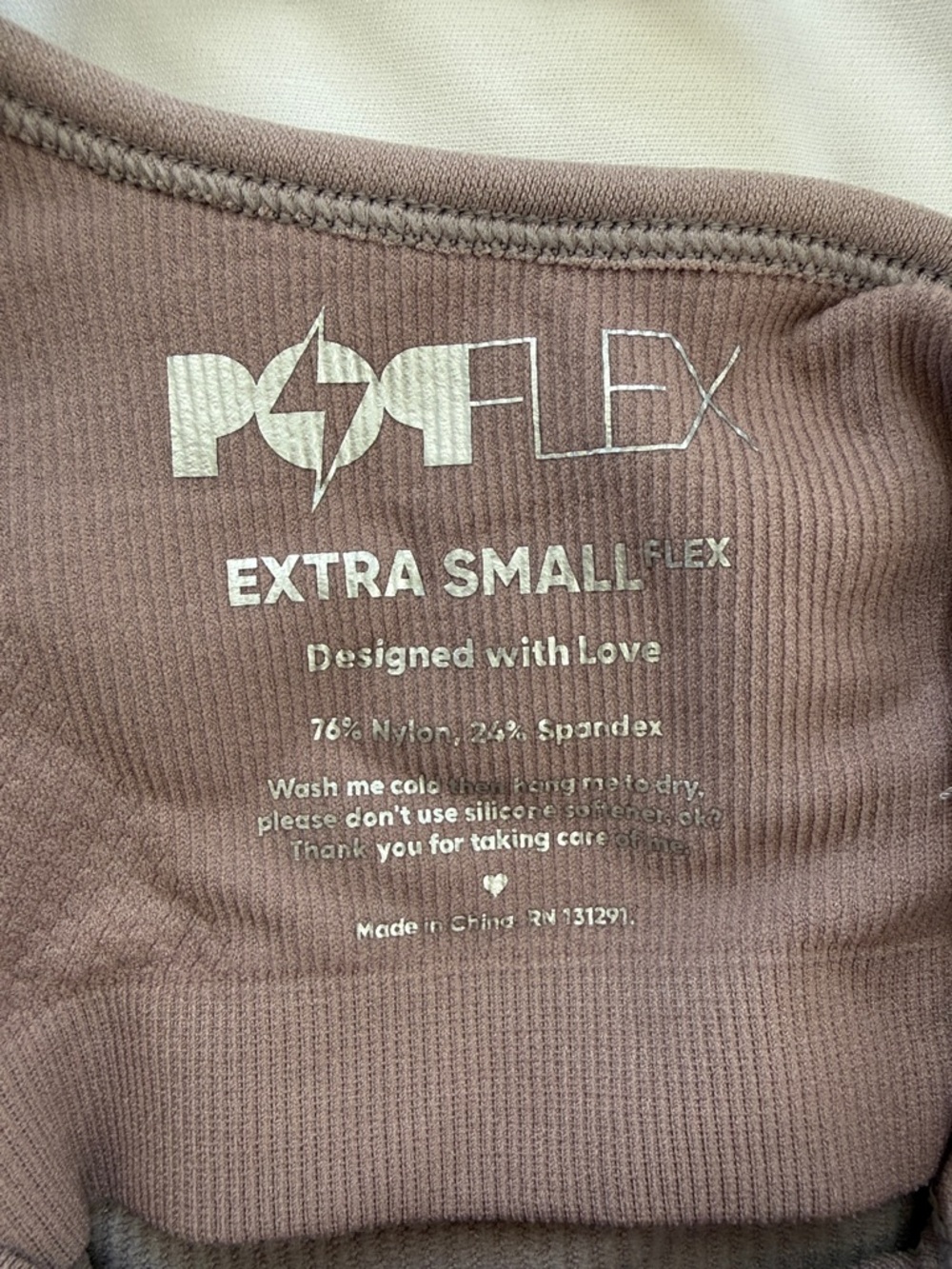 POPFLEX Ribbed Racerback Crop Tank - Mauve Taupe - Picture 2 of 4
